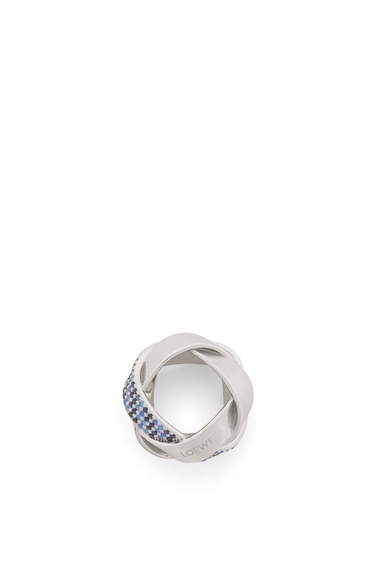 Chunky Nest pavé ring in sterling silver and crystals
