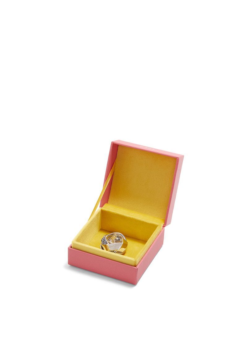 Chunky Nest pavé ring in sterling silver and crystals
