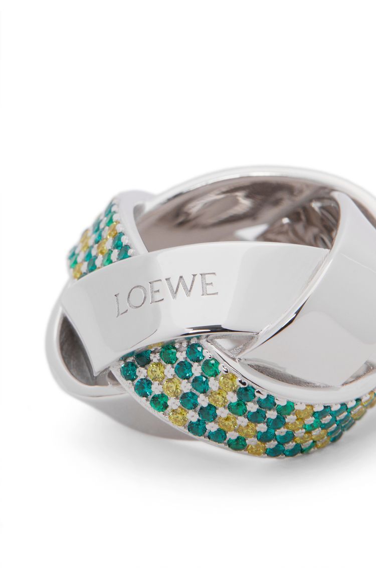 Chunky Nest pavé ring in sterling silver and crystals