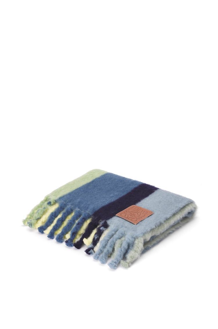 Stripe blanket in mohair and wool