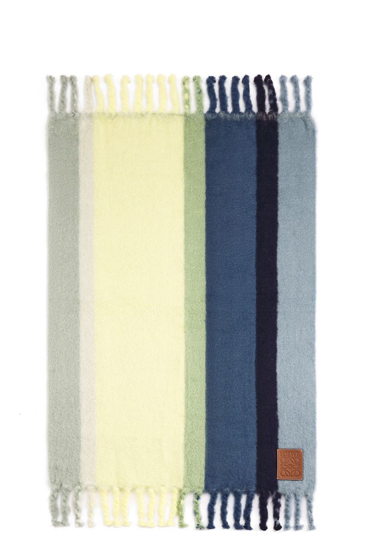 Stripe blanket in mohair and wool