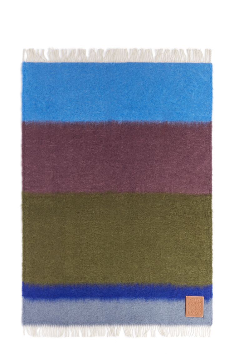 Blanket in mohair and wool