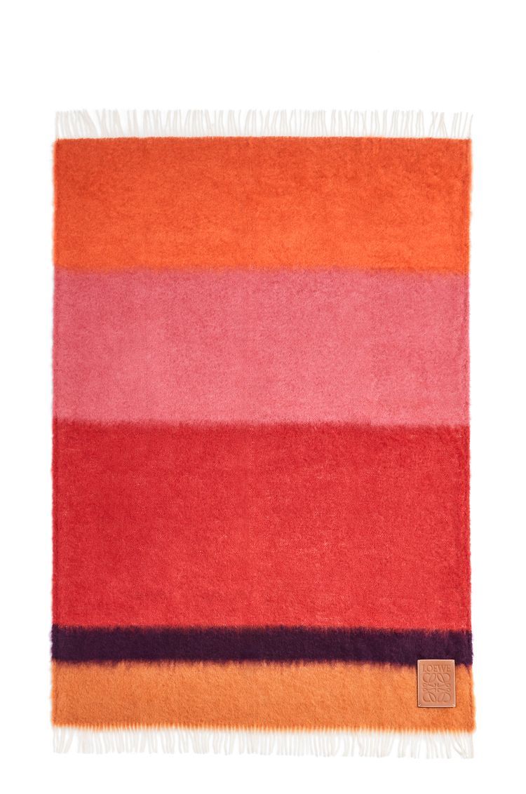 Blanket in mohair and wool