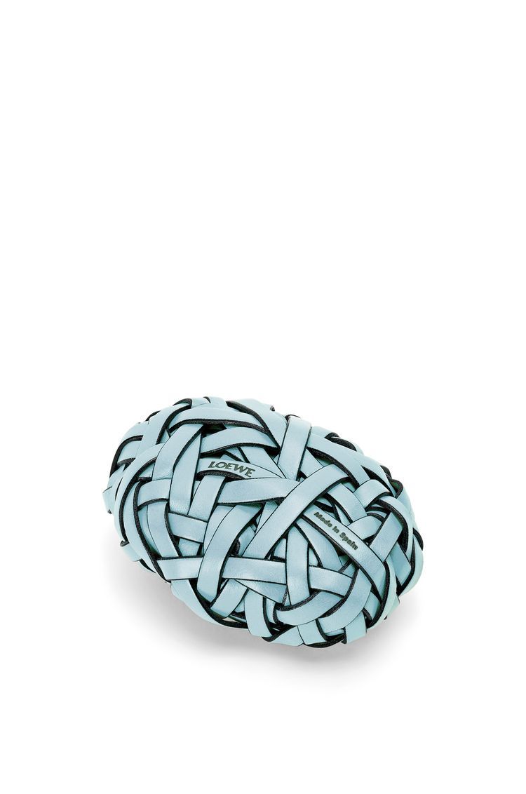 Nest woven paperweight in stone and calfskin