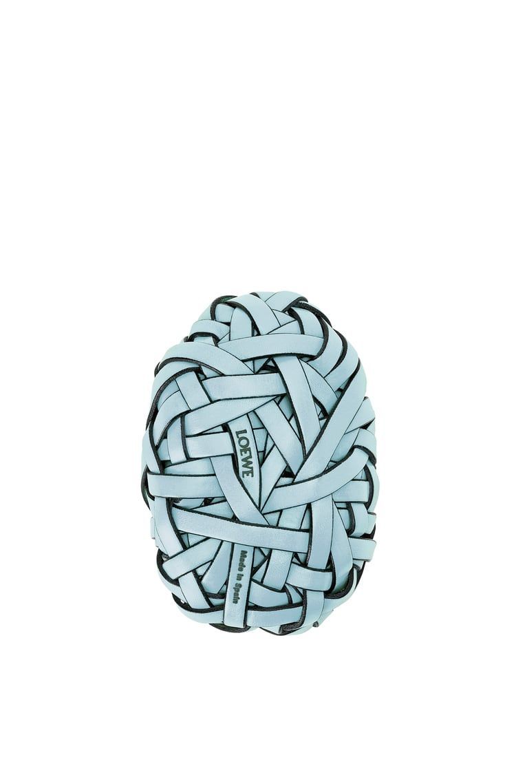 Nest woven paperweight in stone and calfskin