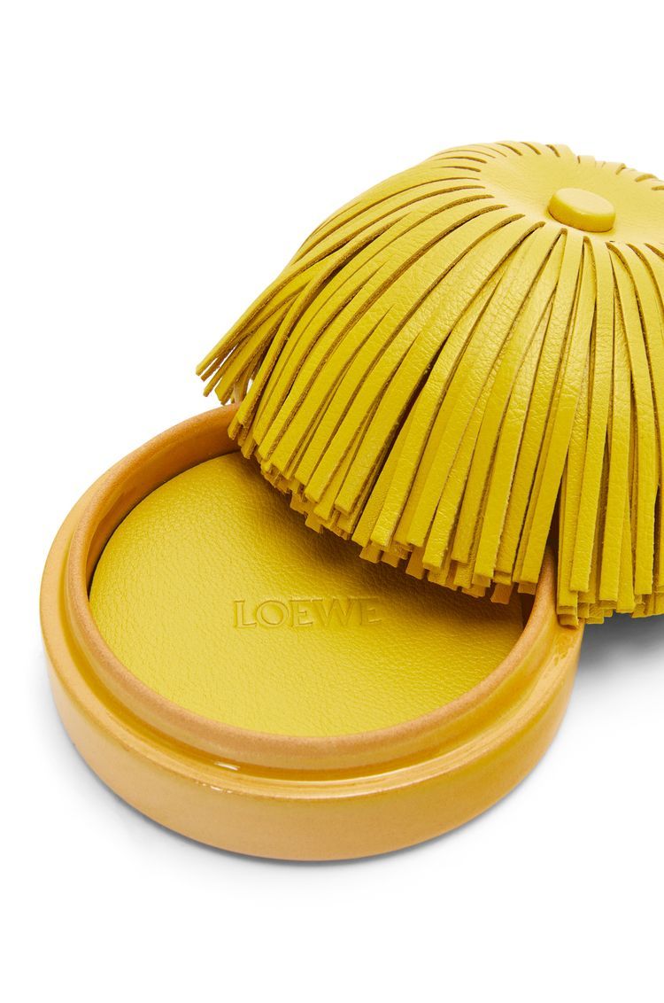 Small tassel box in ceramic and calfskin
