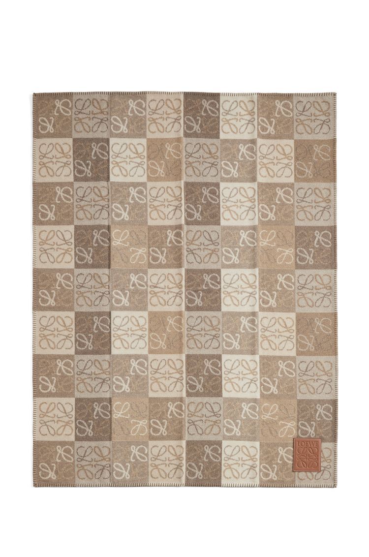 Checkerboard blanket in wool and cashmere