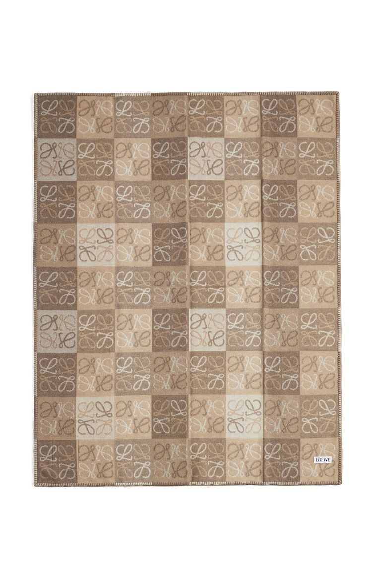 Checkerboard blanket in wool and cashmere
