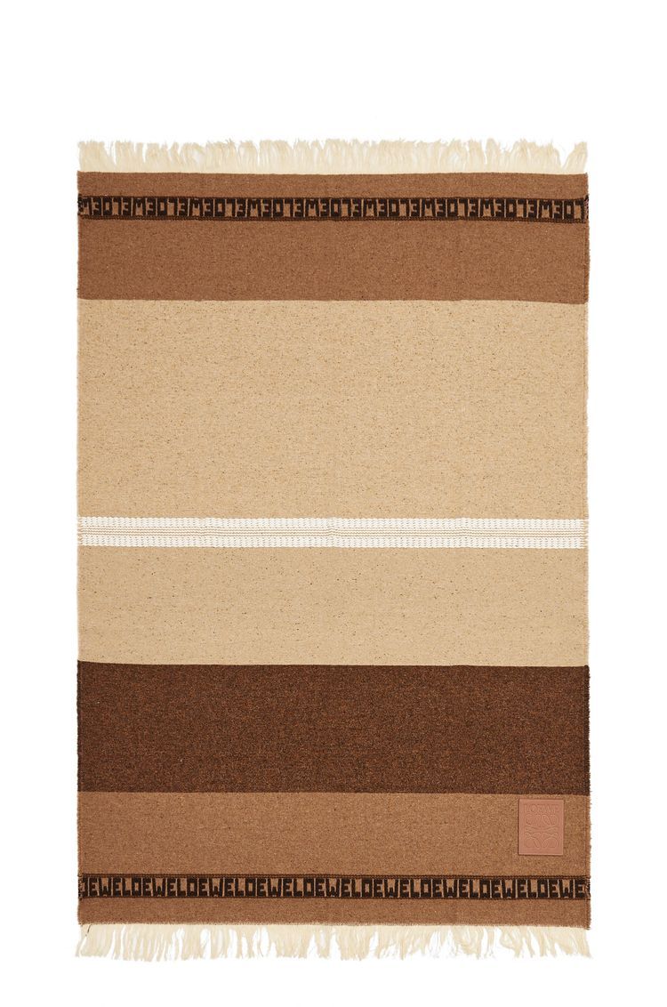 Stripe blanket in wool and linen