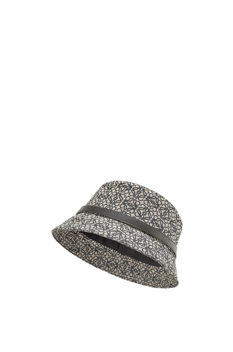Anagram bucket hat in jacquard and calfskin