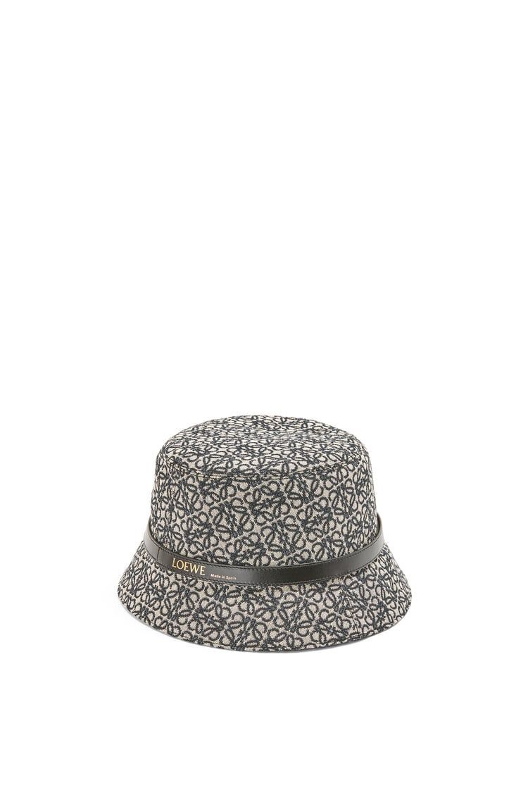 Anagram bucket hat in jacquard and calfskin