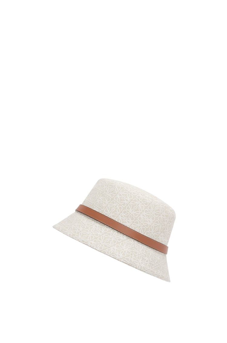 Bucket hat in Anagram jacquard and calfskin