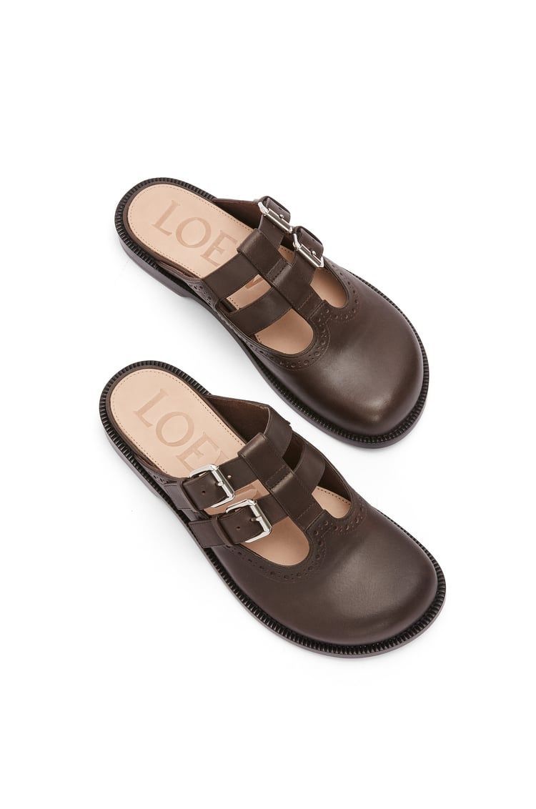 Campo Mary Jane mule in waxed calfskin
