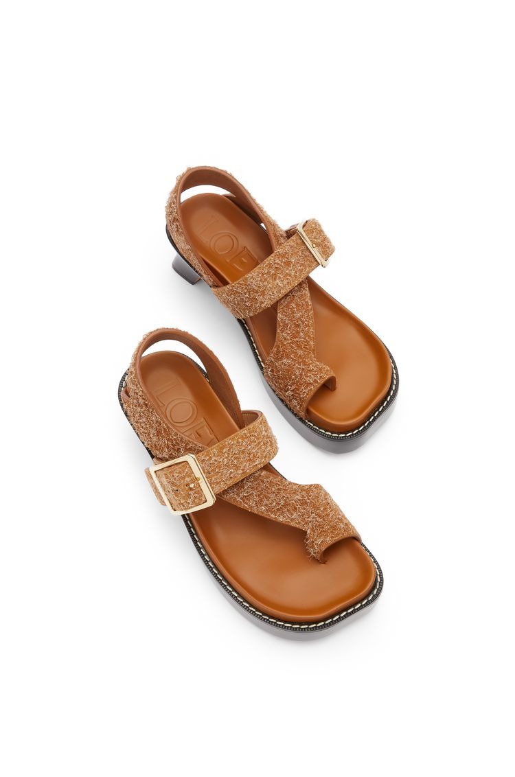 Ease heel sandal in brushed suede