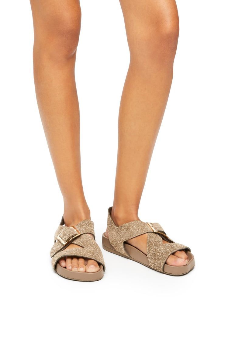 Ease Buckle sandal in brushed suede