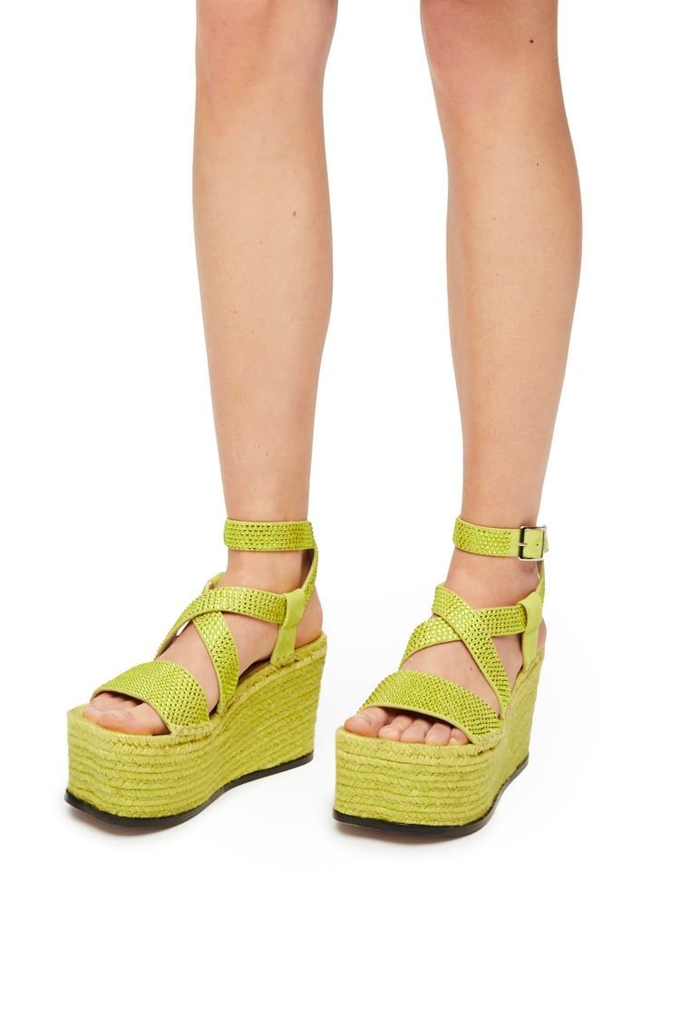 Petal espadrille platform in suede calfskin and rhinestones