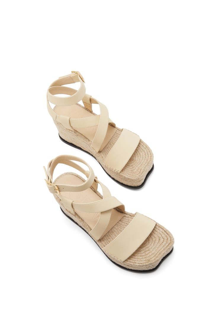 Petal espadrille sandal in calfskin