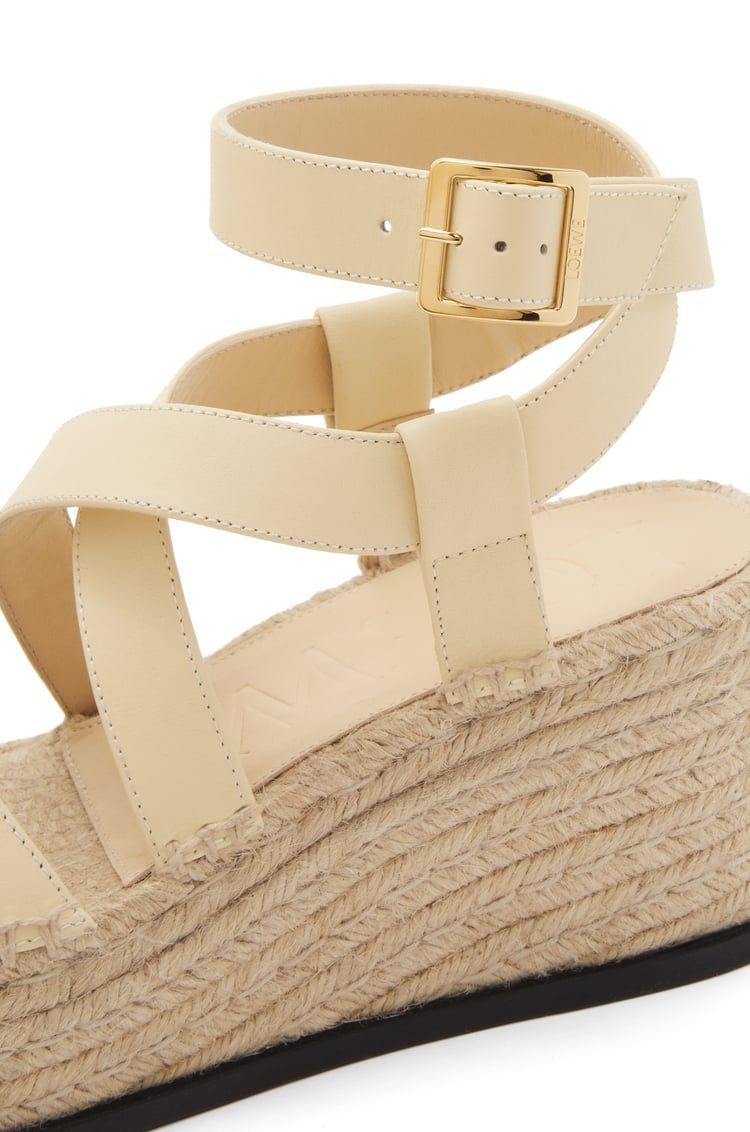 Petal espadrille sandal in calfskin