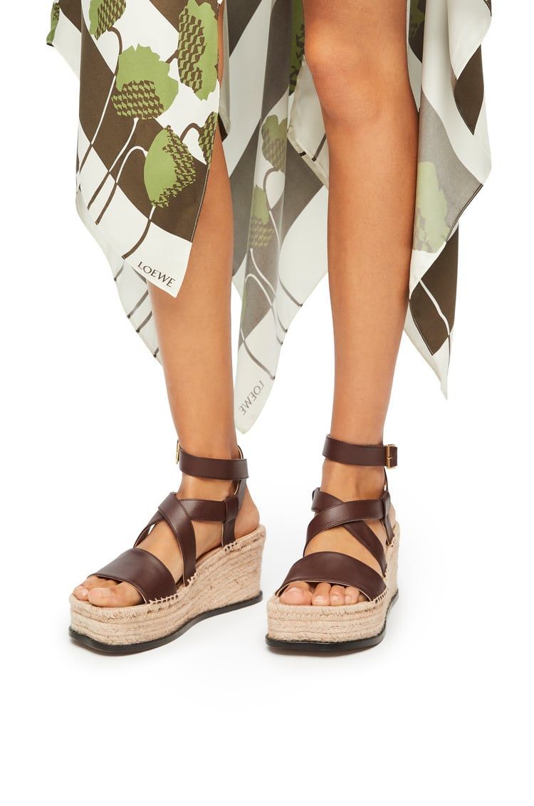 Petal espadrille sandal in calfskin