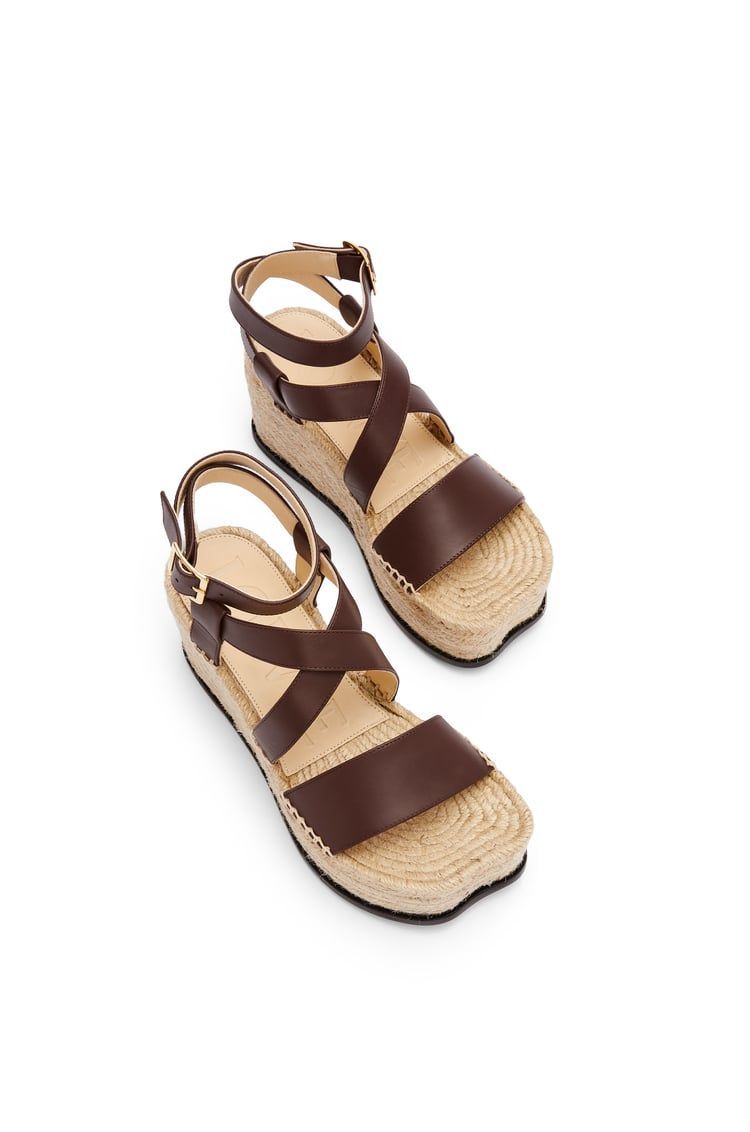 Petal espadrille sandal in calfskin