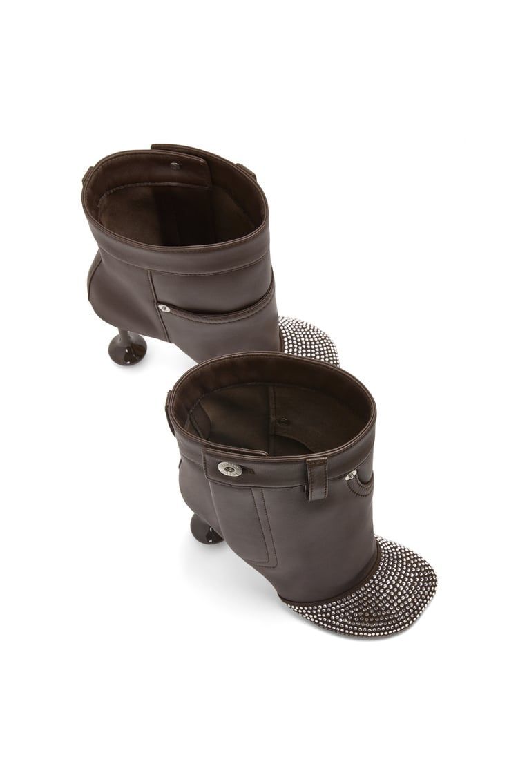 Toy boot in leather and crystal