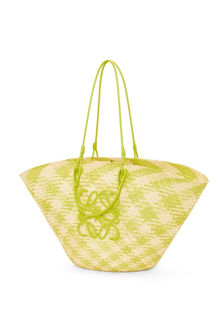 Large Anagram Basket bag in iraca palm and calfskin