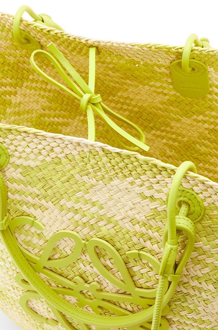 Large Anagram Basket bag in iraca palm and calfskin