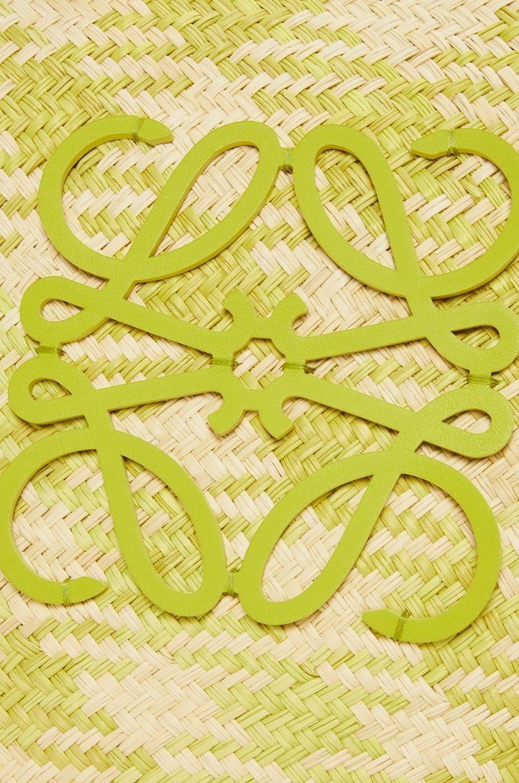 Large Anagram Basket bag in iraca palm and calfskin