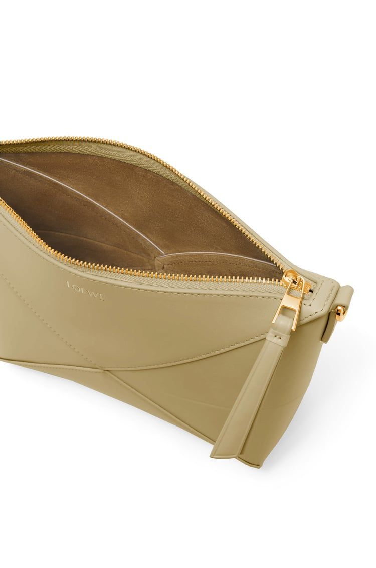 Puzzle Fold pouch in shiny nappa calfskin