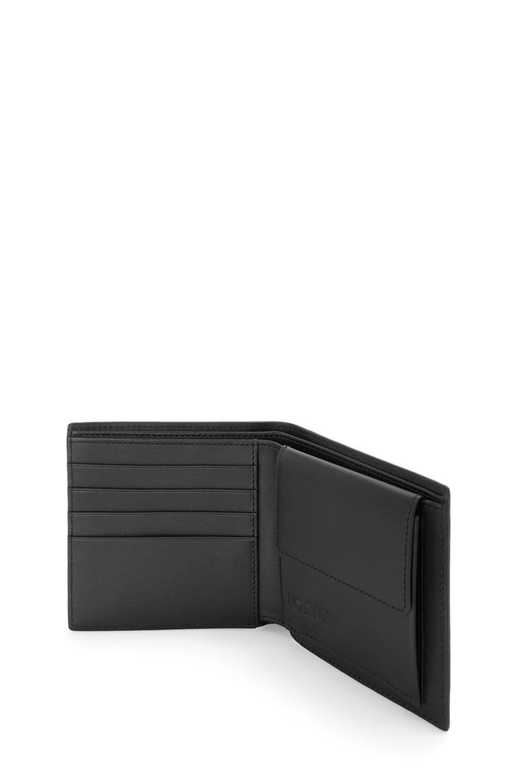 Bifold coin wallet in soft grained calfskin