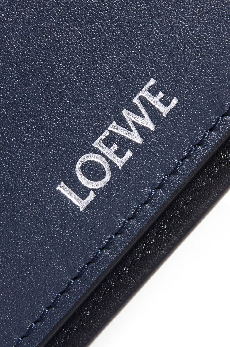Slim bifold cardholder in shiny nappa calfskin