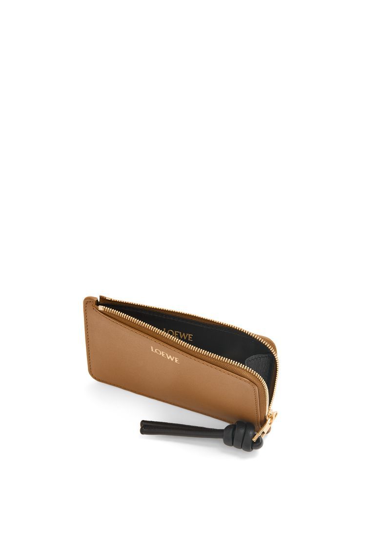 Knot coin cardholder in shiny nappa calfskin