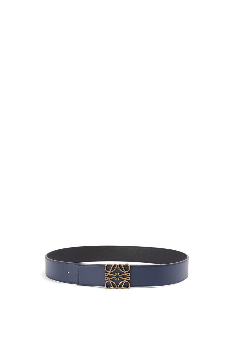 Reversible Anagram belt in soft grained calfskin and smooth calfskin