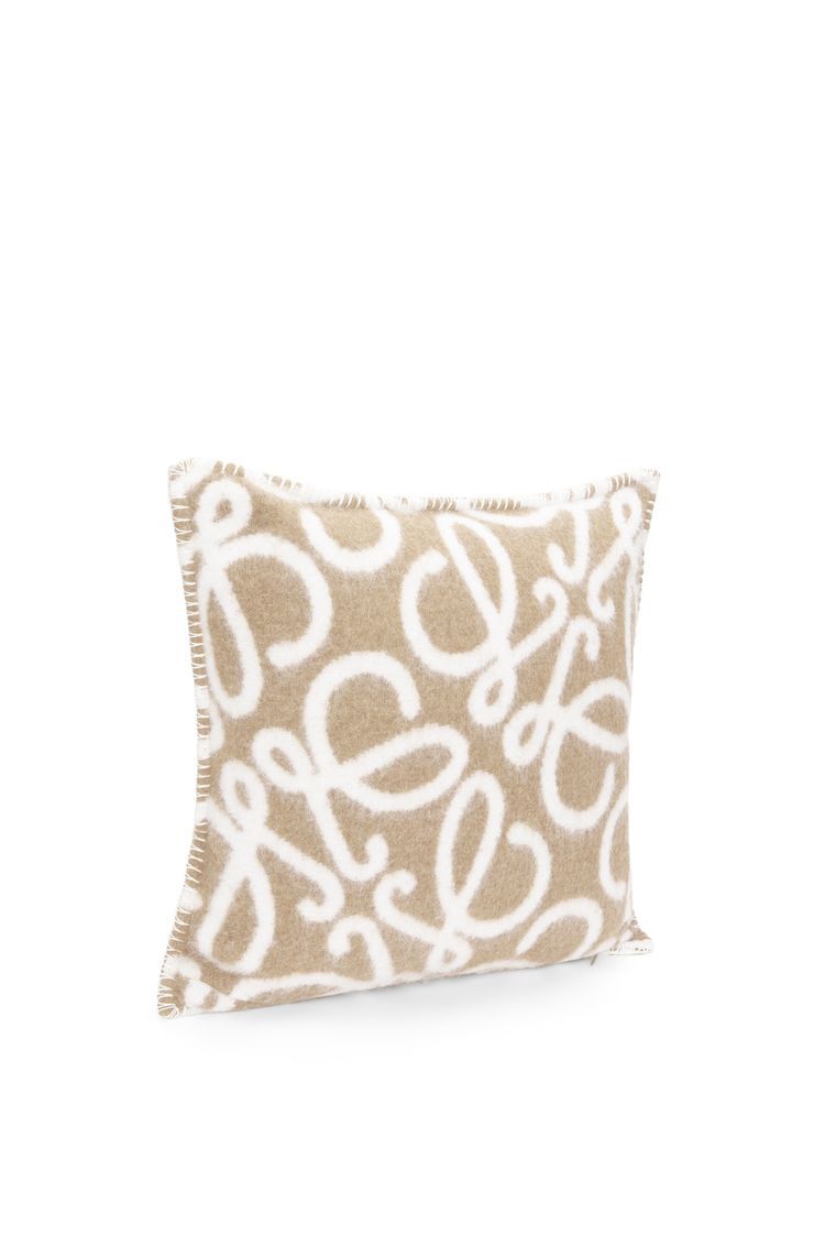 Anagram cushion in alpaca and wool