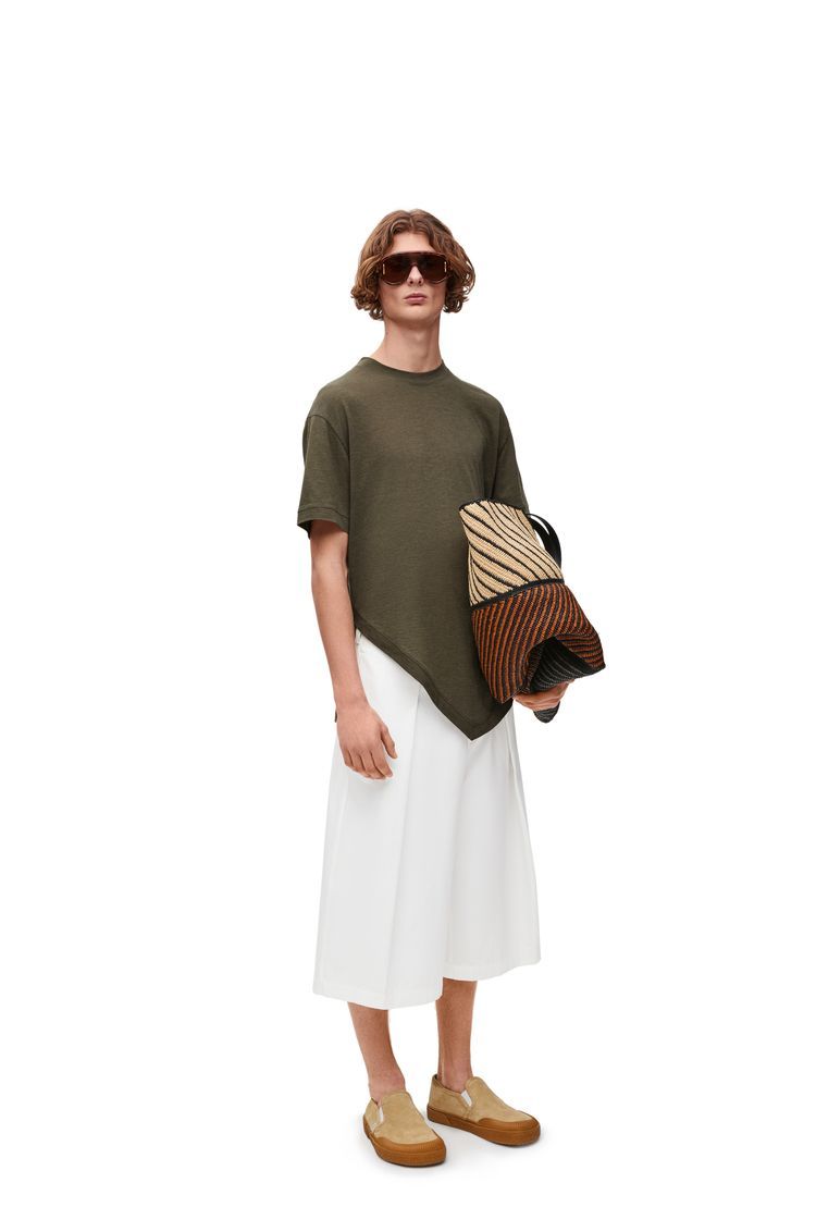 Asymmetric T-shirt in cotton blend