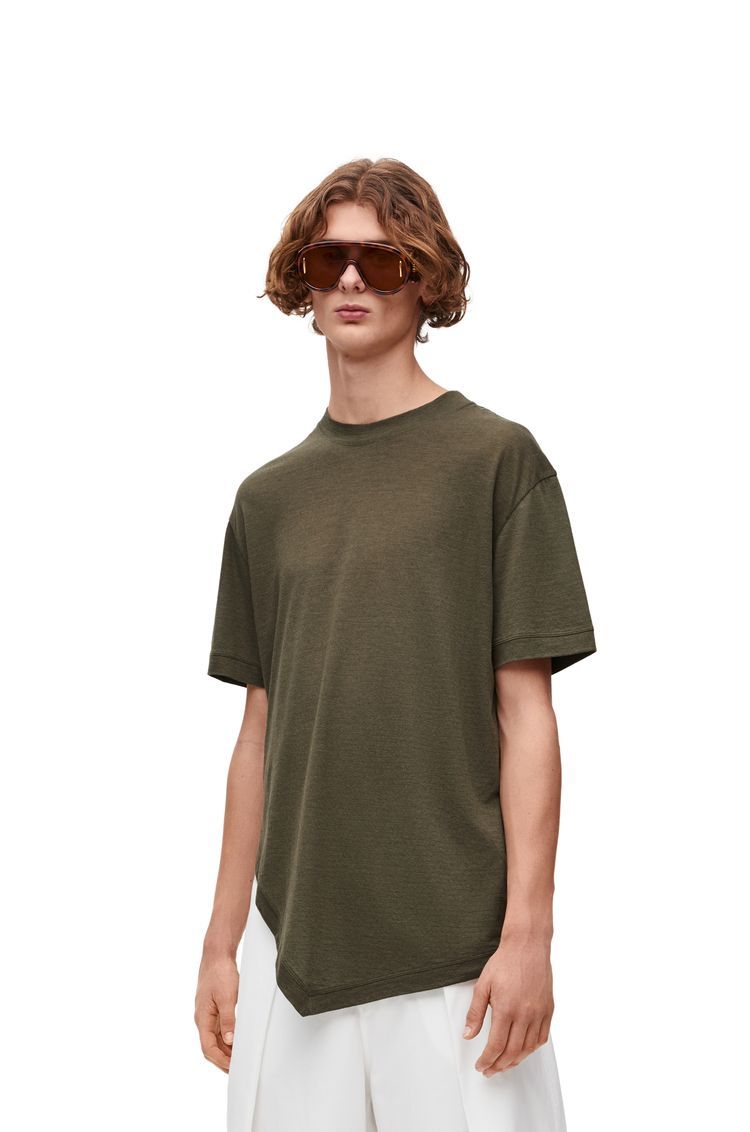 Asymmetric T-shirt in cotton blend