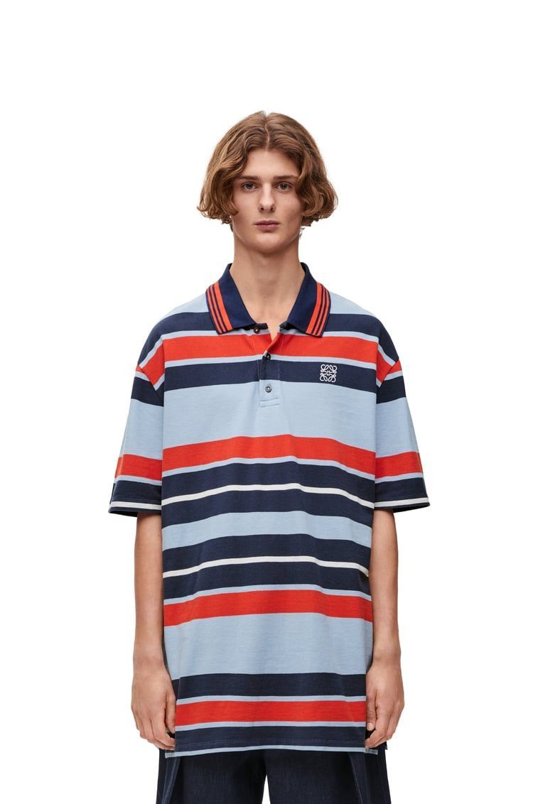 Oversized fit Polo in cotton and linen