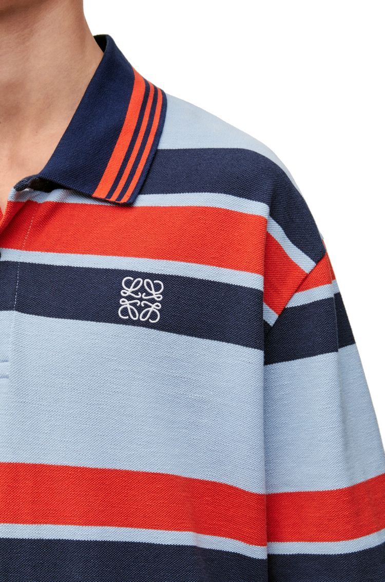 Oversized fit Polo in cotton and linen