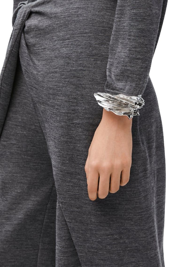 Pleated Fan cuff in sterling silver