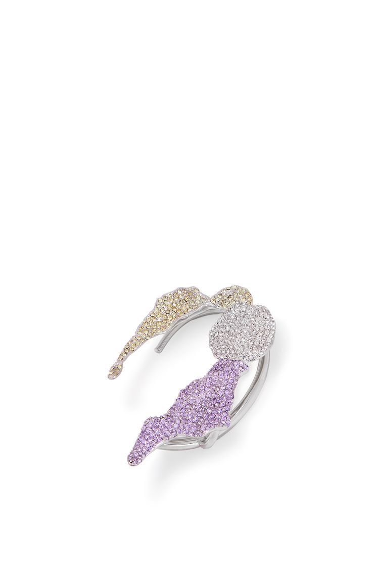 Glitter Fragment ear cuff in sterling silver and crystals