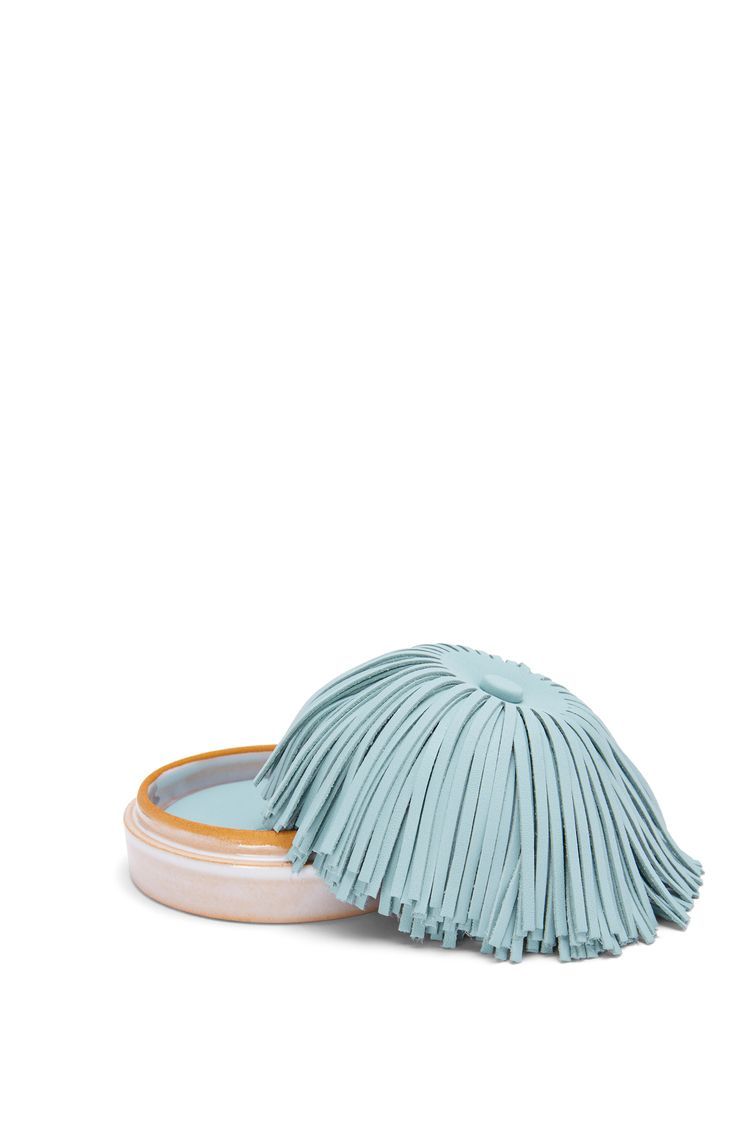 Small tassel box in ceramic and calfskin