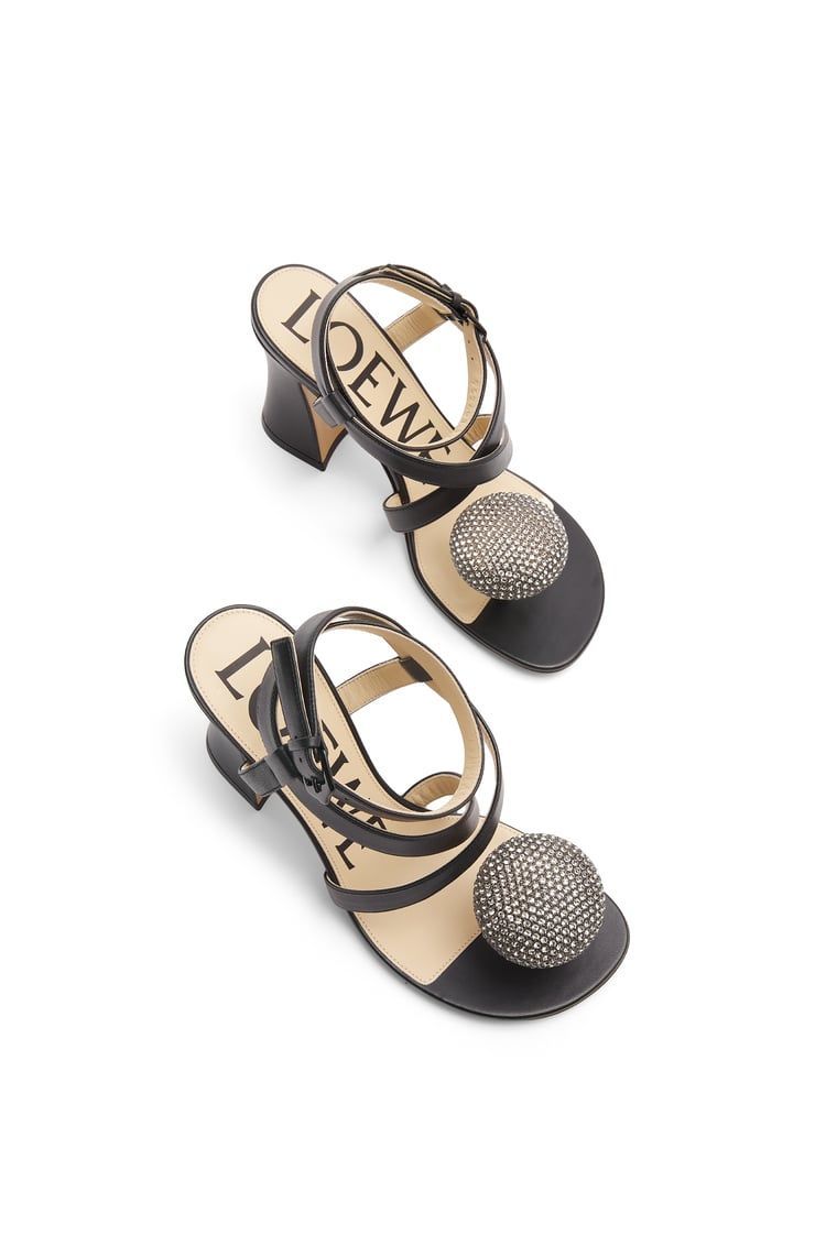 Calle Pebble sandal in lambskin and rhinestones