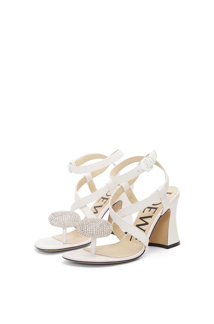 Calle Pebble sandal in lambskin and rhinestones