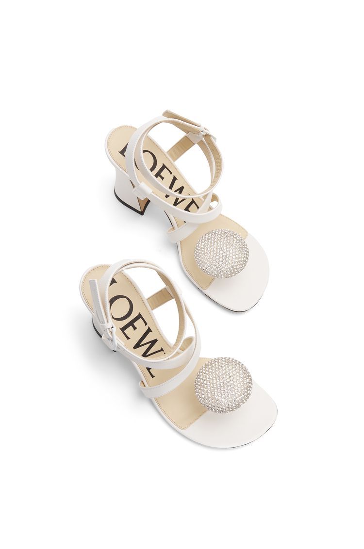Calle Pebble sandal in lambskin and rhinestones