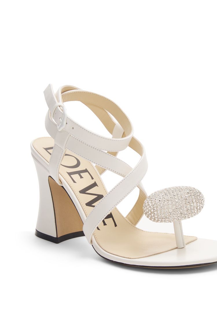 Calle Pebble sandal in lambskin and rhinestones
