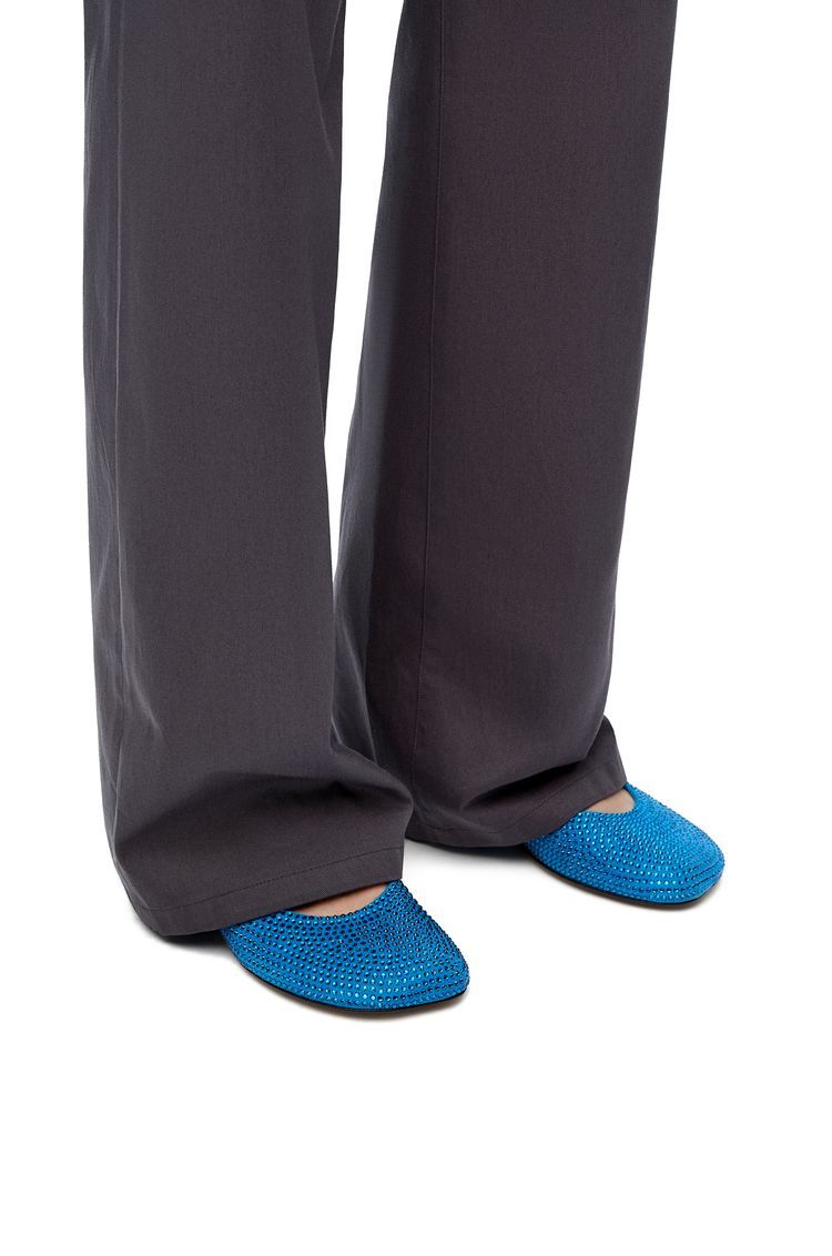 Toy ballerina in suede and allover rhinestones