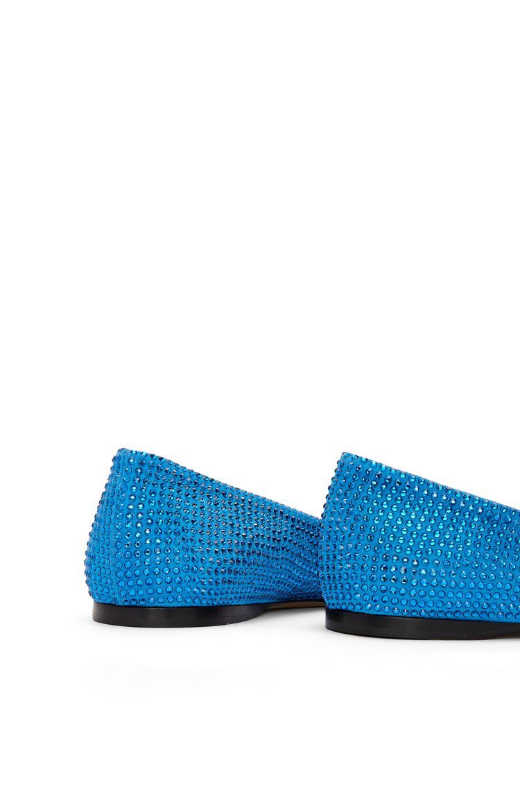 Toy ballerina in suede and allover rhinestones