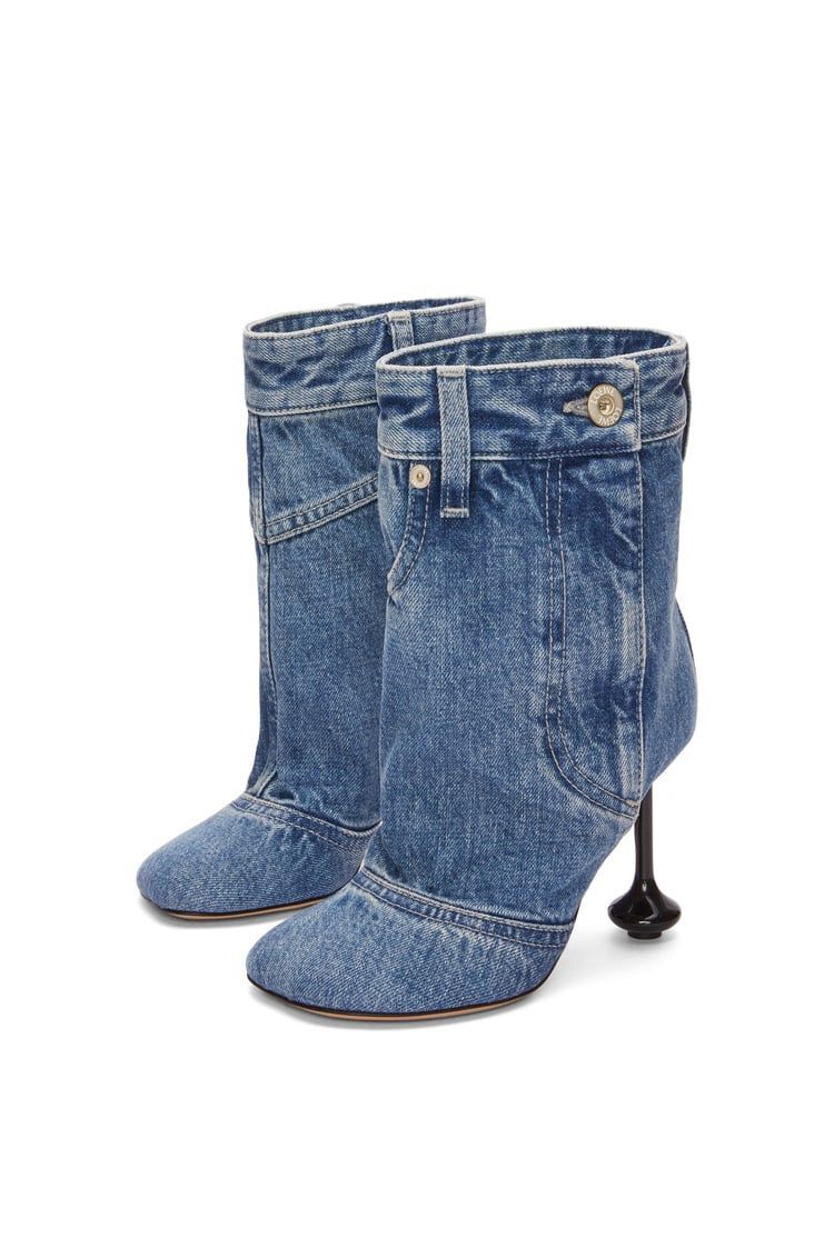 Toy ankle bootie in washed denim