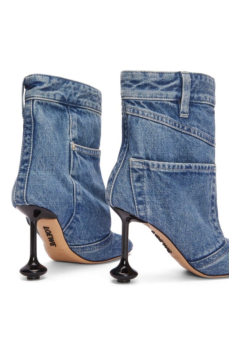 Toy ankle bootie in washed denim
