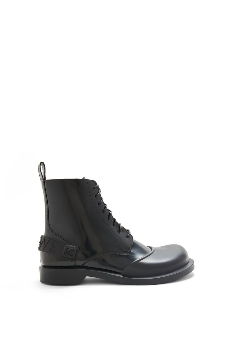 Campo lace-up bootie in brushed calfskin and rubber